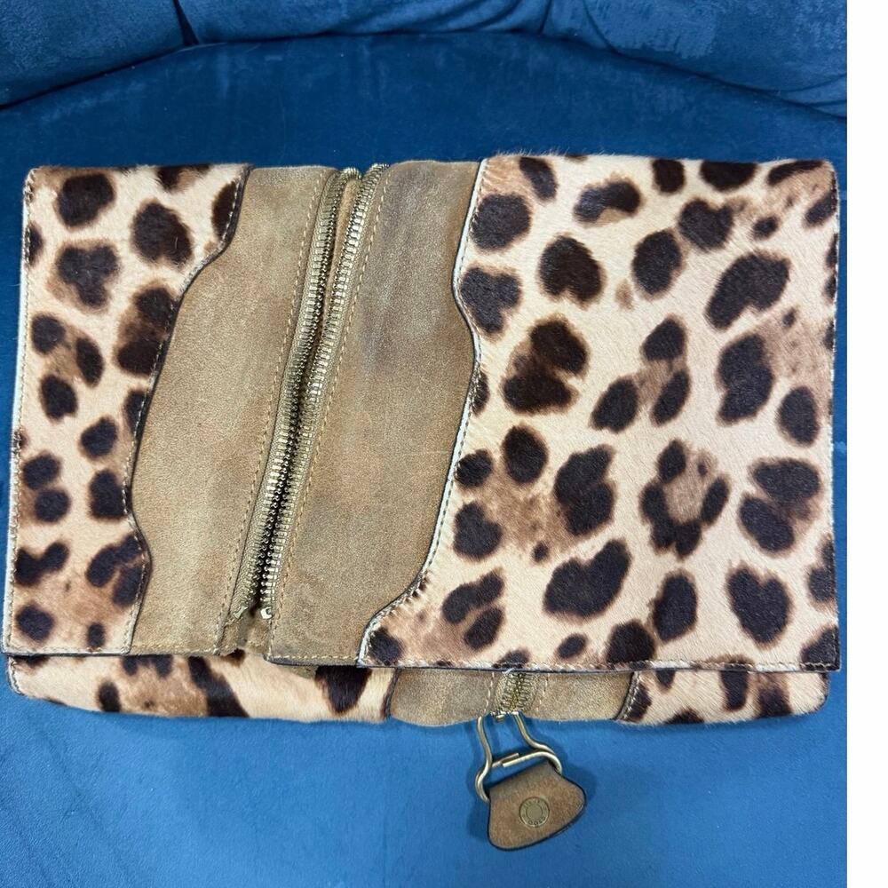 🔥🔥🔥Jimmy Choo Leopard Print and Tan Leather Crossbody Clutch